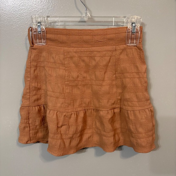 Forever 21 Dark Peach / Tan‎ Tiered Mini Skirt (Junior's XS) - Picture 1 of 6